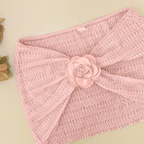 Sexy White Pink 3D Flower One Piece Swimsuit Skirts Sets Women Hollow Out Backless Thong Bikini Beach Bathing Suit Swimwear 2026