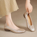 Comfortable Commuting Leather Shoes, French Style Shallow Low-Heel Single Shoes, Popular Women's 2026, Soft Sole Granny Shoes
