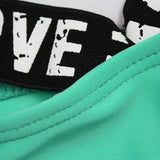 Bikini 2026 Sexy Green Swimwear Swimsuit Women Letter Bandage Bikinis Set Bathing Suit Beach Bikini Female Push Up High Quality