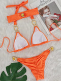 3PCS Halter Jewelled Diamond Bikini Women Swimsuit Female Swimwear Three Pieces Bikini Set Brazilian Hairband Bathing Suit Swim