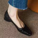 Fashionable and Comfortable Square-toe Shallow-mouth Single Shoes  New Block Heel Temperament Casual Women's Shoes