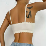 Seamless Ice Silk Ultra-Thin Breathable Bra Comfortable Breathable Underwear Women's Suspender Wavy Sexy Push-up Vest