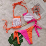 2026 Splicing Halter Diamond Bikini Women Swimsuit Female Swimwear Two Pieces Bikini Set Hollow Out Bathing Suit Swim Beach Wear