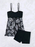 2026 Short Dress Tankini With Shorts Swimsuit Women Swimwear Female Padded Printed Bathing Swim Suit Swimming Beachwear Summer