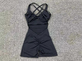 Adjustable double straps Open back  V shape back design Scrunch butt No front seam Flatlock Inseam  Removable pads BODYSUIT