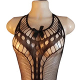 Porn Underwear Crotchless Babydolls Dress EroticCostume Sexy Hanging Neck Bodystockings Mesh See Through Adults Sexual Bodysuits