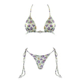 Micro Bikini 2025 Swimwear Women Swimsuit Sexy luxury Brazilian Bikini Set Halter Print Biquini Push Up Pearl Beachwear Female