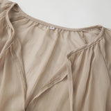Women's Sheer Chiffon Long Dress Stylish Ruffle Trim V Neck Long Sleeve Loose Fit Dress See Through Cover-ups Streetwear