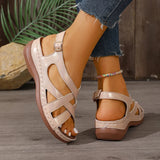 Rome Style Cross Strap Wedges Sandals Women Summer Lightweight Platform Sandles Woman Plus Size 43 Peep Toe Gladiator Sandals