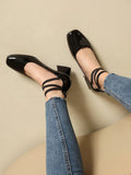 Metallic Silver Gold Women Mary Jane Pumps Square Toe Block Heel Crisscross Ankle Strap Back Zipper Elegant Party Dress Heels