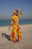 2026 New Long Sleeve Sheer Sun Protection One-Piece Set Swimsuit Women Sexy Rash Guard Swimwear Bodysuit Beachwear With Cover up