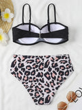 2026 Bandeau Swimsuit Women High Waist Bikini Printed Swimwear Female Padded Bathers Bathing Swimming Swim Suit Beachwear
