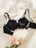 New One-piece Lace Bra for Women Push Up Adjustable Anti-sagging Feminine Latex Bra with Thickened Cup for Small Bust