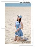 Swimsuit for Women in Summer, Conservative and Slimming, One-piece Skirt Style Swimsuit New Year's Hot Spring Plus Size Swimsuit