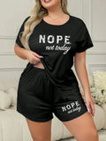 Summer fashion home wear European and American large size short-sleeved shorts two-piece pajamas 4XL 5XL