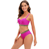 2026 Sexy Bikini Women Push Up Swimwear Swimsuit Gold Wavy Edge Patchwork High Waist Bikinis Set Bathing Suit Biquinis Feminino