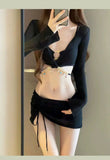 Women's Bikini Women's Four Piece Set, Split Fashion Skirt Style, Hollow Out, Conservative, Seaside Hot Spring Soaking