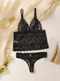 Women's Sexy Lace Set Push Up Embroidered Flower Fun Transparent Underwear Seamless Comfortable Close Fitting Underwear Set 2099