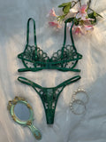 Ladies Youthful Daisy Summer Underwear Semi-Transparent Embroidered Cute Sweet Adjustable Style Women's Lingerie