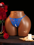 1Pcs Women Lace Beading Panties Ladies Erotict Crotchless Thongs G-string Lingerie Sexy Underwear Crotch-Pearls Ornament Briefs