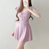 Jumpsuit Style Swimsuit for Women Slimming Down and Covering The Belly with Small Chest Gathering Together for Vacation Swimsuit