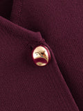 Foridol Gold Button Knitted Tank Top Women Autumn Winter Burgundy Short Vest Sleeveless V Neck Chic New Fashion Tops