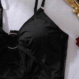 Toucheart Erotic Lingerie Heavy Industry Bundled Splicing Mesh Temptation Halter Neck Slimming Hot Underwear Set with Stockings