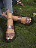 Fashion Trend Women Summer Platform Sandals Bling Style Slip-on Shoes Soft EVA Light Weight Girls Student Street Beach Sandalias