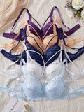 5PCS Lace Women's Underwear Set Hollow-out Lace Push up Bra Bow Breast Lift Band Sexy Bras Women Lingerie