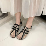 2026 Summer Mesh Breathable Polka Dot Single Shoes Women's Bow Mary Jane Shoes Soft Sole Non-slip Versatile