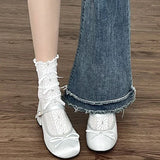 2025 spring cute sweet Bowknot Mary Janes for Women  vintage Silk Med Heels  pumps Ladies  Banquet Wedding Single Shoes Mujer
