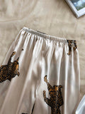 2 Pcs Leopard Women's Prints Loose Fit Pants with Elastic Waist Comfortable Lounge and Casual Wear for Ladies