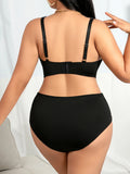 Plus Size Lingerie Set, Sexy Patterned Lace Shaping Push-up Bra for Full Bust Support