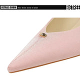 BIGTREE Shoes Sweet Metal Decoration Women Pumps Pointed High Heels silks satins heeled Sandals Women Summer Shoes Stiletto 8 cm