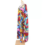 2026 New Colorful Kaftan Tunic Beach Dress Beach Wear Beachwear Beach Cover Up Cover-upsLoose Maxi Dress Female Women V4428