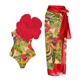 Blue 3D Flower One Piece Swimsuit Luxury Women Swimwear 2024 Monokini Bodysuit Swim Suit Bathing Suit Beachwear Summer Suits