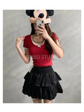 Cake Skirt White Fluffy High Waisted Girlish Style Short Half Skirt Black Ballet Skirt Fashion Sweet Korean Women 2026 New 55OK