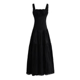 Bowknot White Summer Women's Dress Elegant Tank Beach Long Sundress Vestidos Sleeveless Holiday Chic Black Slim Maxi Dress 2025