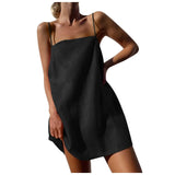 Y2k Camisole Dress Women Cotton Linen Casual Vacation Cute Spaghetti Strap Dresses Summer Trendy Beach Short Sundress 2024 Hot