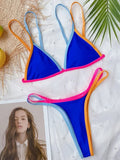 Splicing Brazilian Mini Thong Bikini Female Swimsuit Women Swimwear Two-pieces Bikini set High Cut Bather Bathing Suit Swim Lady