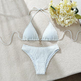 Sexy Wrinkled Halter Brazilian Bikini Women Swimwear Female Swimsuit Two-pieces Bikini Set High Cut Bathing Suit Swim Beach Wear