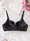 Everyday Plus Size Women's Bra Embroidered floral patchwork underwire Push up Bra Comfortable Thin cup Women underwear lingerie