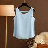 Star with The Same Halter Chiffon Vest Women's Loose Top Summer New Wear Outside with Sleeveless Short Bottom Shirt MOYISU L-5XL