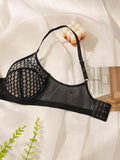 Women's sexy mesh bra with steel rims gathered push ups breathable shoulder straps adjustable close fitting underwear YS2814