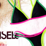 Splicing Brazilian Mini Thong Bikini Female Swimsuit Women Swimwear Two-pieces Bikini set High Cut Bather Bathing Suit Swim Lady