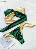 DEKA Brazilian Bikini Set Sexy Push Up Patchwork Swimwear Women Bandage Swimsuit High Waist Biquini Contrasting Bathing Suit