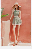 New Super Fairy Skirt-style One-piece Waist-covering Belly Slimming Conservative Steel Support Gathered Swimming Suit
