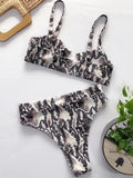 SnakeSkin Female Swimsuit High Waist Bikini Women Swimwear Two-pieces Bikini Set Hollow Out Bathing Suit Swim Wear Beachwear