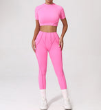 2PCS Yoga Suit Sports Set Women Quick-Drying Gym Set Women Tracksuit Running Workout Long Sleeve Sports Shirt Yoga Clothing
