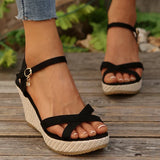 Cross Strap Extreme High Heel Sandals Women Fashion Summer Buckle Platform Sandal Ladies 2025 Anti Slip Wedge Sandals for Woman